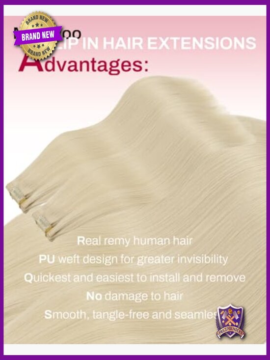 Clip in Hair Extensions Straight Real Human Hair 14 inch 120g 7pcs Silky Remy main image 4